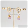 Charm Natura Stone Shell ￶rh￤ngen smycken Kvinnor Harts Coral Drop Fashion Gift 3502020 Leverans DHBJZ