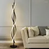 Floor Lamps LED Lamp Post Modern Simple Living Room Study Vertical Creative Spiral Home Decoration Remote Control Standard
