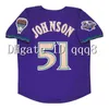 College Baseball porte un maillot de baseball vintage de l'Arizona 2001 51 Randy Johnson 20 Luis Gonzalez 9 Matt Williams 4 Craig Counsell 38 Curt Schilling 5 Tony Womack