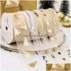 Décorations De Noël Décorations De Noël Ruban De Satin En Gros Emballage Cadeau Décoration À La Main Bricolage Rouleau Tissu Drop Delivery Accueil G Dhj9N