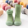 First Walkers Baby Toddler Socks Shoes Antislip Infant Walker Boy Girls Kids Rubber Soft Sole Floor Shoe Knit Booties 221124