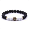 Beaded 10 pièce/ensemble naturel 8Mm pierre de lave cubique Zircon boule perles Bracelet cadeaux pour hommes femmes bijoux faits à la main livraison directe Br Dhgarden Dhody