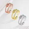 Band Rings Mtilayer Rotatable Cubic Zirconia Band Ring For Women Anti Anxiety Rings Adjustable Jewelry Gift Drop Delivery Dhrmz
