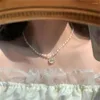 Chaînes 2023 mode lien chaîne ronde pendentif collier filles bijoux cadeau perle d'eau douce pour les femmes accessoires de mariage