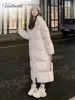 Womens Down Parkas Vielleicht Solid Color Long Straight Winter Coat Casual Women Clothes Hooded Stylish Jacket Female Outerwear 221124