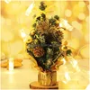 Decorações de Natal Decorações de Natal 25 cm mini ornamentos de árvores decoração mticolor portátil em miniatura caseira de natal decoração de pvc para dhaoy