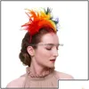 パーティーのお願いパーティーの好意女性羽毛ヘアフープ花嫁ヘッドバンド再利用可能なフォーマルハットヘッドウェアオブパッケージ高品質の14DX J1 D DHHZC