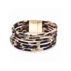 Charm Bracelets Leopard Leather Bracelets For Women 2022 Fashion Bangles Elegant Mtilayer Wide Wrap Charm Bracelet Jewelry Drop Deliv Dh02D