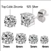 Dangle Chandelier CZ Stud Earing 925 Sterling Sliver Simated Diamond Round Round Cubic Zirconia Ear Sets4ペアドロップ配信Jew DHVBJ