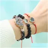 Charm armband handgjorda fl￤tade str￤ngar par smycken armband hj￤rtrep v￤vt armband upps￤ttning f￶r kvinnor m￤n lady flickor pojkar valentiner dhque