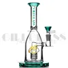 9 inches hookahs Perc Glass Bong quartz banger bowl bongs dab rig Water Pipes heady wax oil rigs pipe Filter Diffuser Percolator purple black Thick