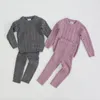 Autumn Toddler Baby Boys Girls Clothing Set Bottoming Sweater Pants Leggings Infant Knit Suit Thick Warm Winter Infants Outfits Boutique Clothes