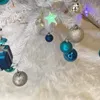 Adornos navideños Falda de árbol Alfombra de piel sintética Copo de nieve Estera de felpa blanca para el hogar Decoración de año de Navidad Noel Delantal Ornamento 221124