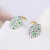 Stud Earrings European And American Jewelry Wholesale Fruit Stone Green Color Matching Simple Style Female