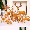 Christmas Decorations Christmas Decorations 15/20/25/30/35Cm Deer Ornaments Blossom Elk For Home 2022Christmas Drop Delivery Garden Dhe3F