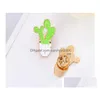 Pins Brooches 9 Styles Potted Plant Enamel Pins Custom Cactus Aloe Brooches Lapel Pin Shirt Bag Catoon Badge Natural Jewelry Gift K Dhzgv