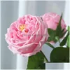 Decorative Flowers Wreaths Decorative Flowers Single Branch Artificial Flower Po Props Real Touch Imitation Rose Fake Simation For Dhjgd