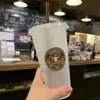 2022 Starbucks 24 унции/710 мл пластикового тумблера многоразовая экологически чистая соломинка с крышкой.