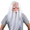 عيد الميلاد العجوز Long Long White Behd Witch Cosplay Mask Adult Only LaTex Costum