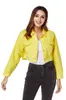 Women's Jackets Fashion Denim Jacket Women's Spring And Autumn Yellow Casual Loose Short Jean Women