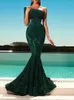 Casual Dresses Shiny Mermaid Sequined BodyCon for Dress Women Glitter One Shoulder Backless Tailing Spring Elegant Party Evening Prom Gown