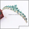 Party Favor Party Favor Event Supplies Festive Home Garden Luxury Colorf Crystal Crown Barock Rhinestone Tiara och Bridal pannband DHX39