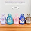 Water Bottles 500ml Stainless Steel Thermal Bottle for Children Cute Cartoon Thermos Mug with Straw LeakProof Insulated Cup Drinkware 221124