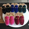 2023 Mule Slippers Flat Suede Mule Shoes Love Shoes Outdoor Slippers Fall And Winter Ladies Luxury Fur Ladies Leather Fashion