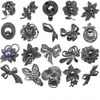 Broches Rhinestone Black Flower Bow Tie for Women Vintage Elegante grote broche pin Winter jas truchbroches Hoge kwaliteit