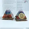 Andere Schmucksets 7 Chakra Hängende Schmuckdekorationssets Anhänger Armband Pyramide Kristallfenster Autozubehör Good Lock Home D Dhucw