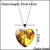 Pendant Necklaces Glass Cabochon Tree Of Life Necklace Sier Chain Heart Pendant Necklaces Women Girl Children Fashion Jewelry Gift D Dh98V