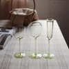 Wine Glasses Highend Champagne Crystal Goblet Fruit Green Exquisite and Small Tasting 221124