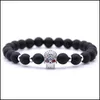 Kralen 10 stc/set natuurlijke 8 mm zwarte matte mala kralen weven armband geschenken voor mannen vrouwen handgemaakte yoga sieraden drop levering b dhgarden dhbon