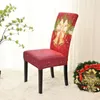 Chair Covers Christmas Dining Cover Red Bows Spandex Elastic Slipcover For Party El Banquet Xmas Home Decor