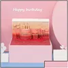 Party Favor Party Favor Event Supplies Festive Home Garden Omoshiroi Block 3D Notepad Cubes155 Sheets Cute Mini Birthday Cake Model Dhua4