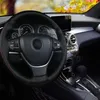 Steering Wheel Covers 37-38cm Genuine Leather Car Cover Soft Anti Steering-wheel Needles Cowhide Braid Thread 38cm With Slip D1e8