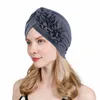 Bloem hijab tulband moslimvrouwen met diamanten soilde kleur wraps Indian Hijabs hoed moslim Arabische sjaals sjaal motorkap headscarf cap