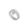 Love Nail Ring Designer Jewlery Engagement Diamond Rings for Women Luxury Gold Rose Gold Silver Titanium9898605