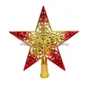 Décorations de Noël Décorations de Noël en plastique Grande fête de vacances Arbre de Noël Top Star Ornement Pentagramme léger Hollowout Dhnrg