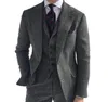 M￤ns kostymer blazers mens 3 stycken gr￶n ull tweed herringbone f￶retag retro klassiska m￶nsterTuxedos f￶r br￶llop blazer byxor v￤st 221124