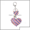 Party Favor Party Favor Event Supplies Festive Home Garden Hjärtform Key Ring Colorf American Flag KeyC DHH4W Drop Delivery Dhhep