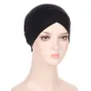 Novas mulheres muçulmanas hijab interno hijab tap subscarf color sólida lenço de cabeça cruzada cravera de cabeça de cabeça de cabeça hijab lenço de turbante muçulmano