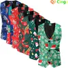 Mens Suits Blazers QJ Cinga Grön ärmlös tryckt Vest -kappa Single Breasted Vneck Christmas Vests Fashion Casual Men Waistcoat 221123