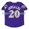 College Baseball porte un maillot de baseball vintage de l'Arizona 2001 51 Randy Johnson 20 Luis Gonzalez 9 Matt Williams 4 Craig Counsell 38 Curt Schilling 5 Tony Womack