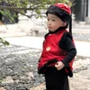 Etniska klädbarn Kinesiska traditionella år Baby Boys Tang Suit Hanfu Red Tops Vest Oriental Retro Lion Brodery Print Jackets