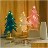 Decorações de Natal Decorações de Natal Pena da Árvore 2022 Merry Party Mini Natal Desktop Creative Drop Ornaments Delivery H Dhdgk