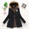 Kvinnor Down Parkas Winter Women Coat Parka Parka Casual Outwear Military Hooded Pälsjackor för kvinnlig CC001 221124