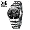 Armbandsur Switzerland Binger Japan NH35A Automatisk mekanisk safirer M￤ns klockor Diamond Luminous Waterproof