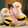 1pc 60120cm Creative Duck Turn Bee Plush Toy Lovely Animal Dolls Cuddle Soep Sleeping Pillow for Baby Girls Gift J220729