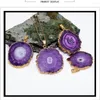 Colares pendentes por atacado 6pcs/lote de pedra natural Cristal de girassol Girassol Eletroplatado Colar mulheres, fabricando jóias de presente